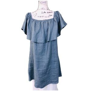 Reformation Linen Ruffle Mini Dress